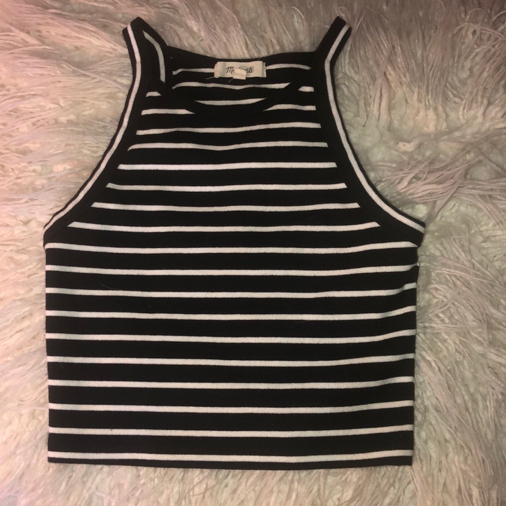 Black and white striped Madewell Top